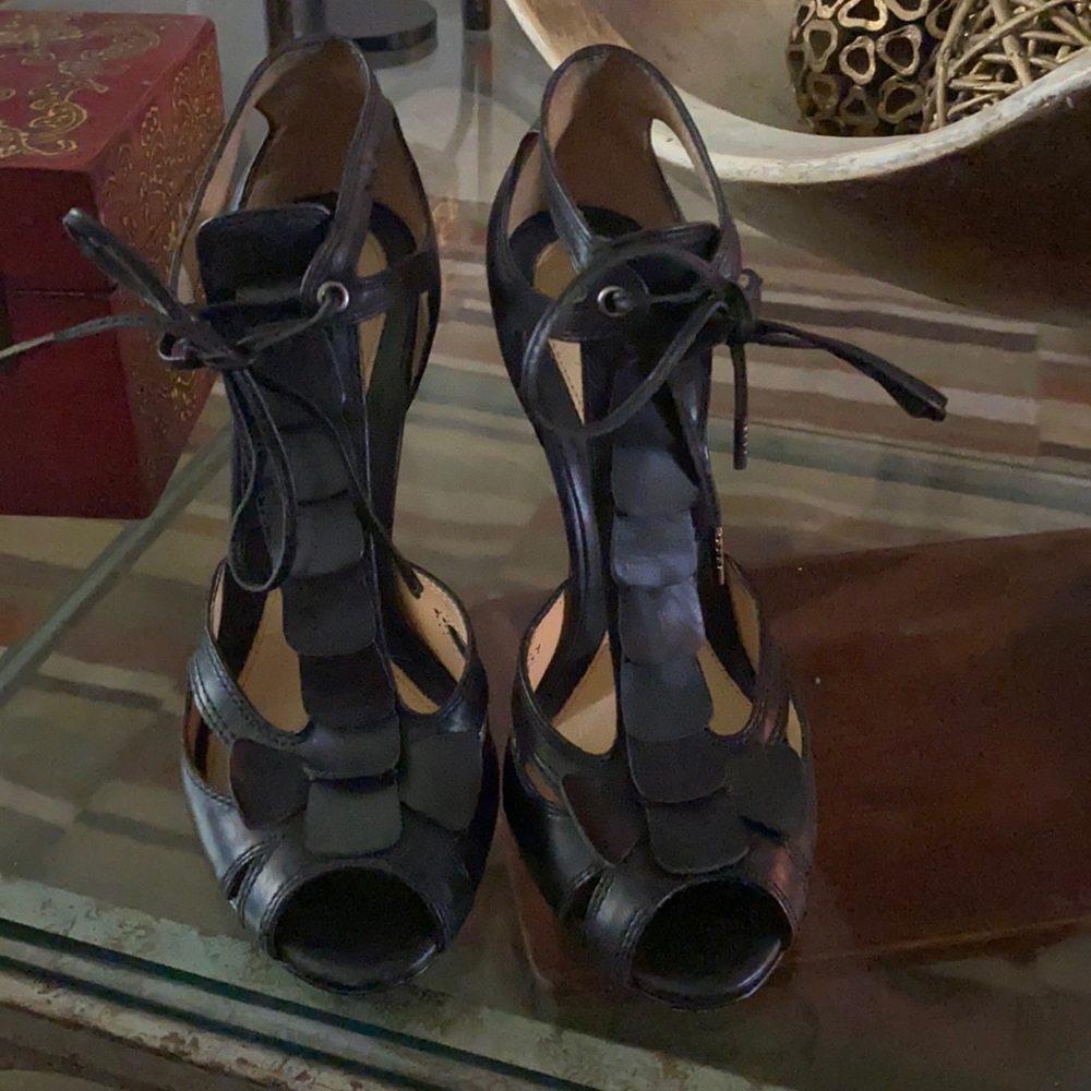 L.A.M.B leather heels